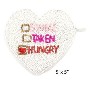 White seed beaded fashion statement zipper wallet